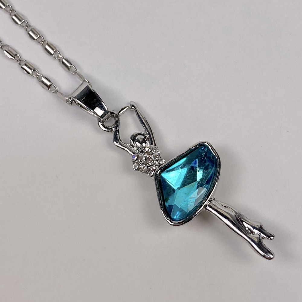 🆕 *Rare* Swan Lake Ballet Dancer Pendant Crystal Necklace - Picture 7 of 15